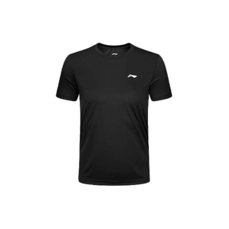Li-Ning Quick-Drying Breathable Fitness Sports Short Sleeve T-Shirt Men Tops Black ATSP309