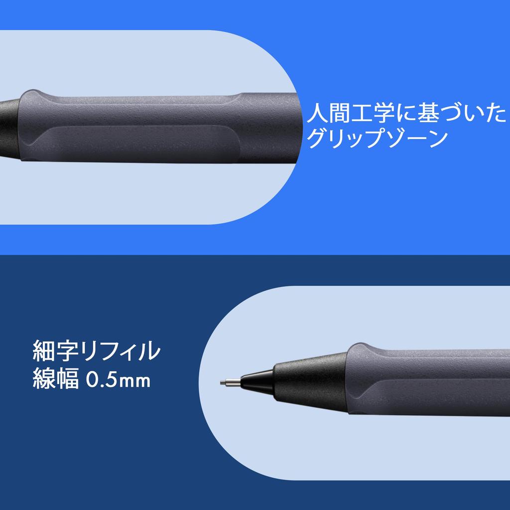 LAMY Safari Steel Black Mechanical Pencil with Ergonomic Grip and Made of Durable ASA Ideal for Drawing and Includes LAMY M 41 Fine Point Refill with