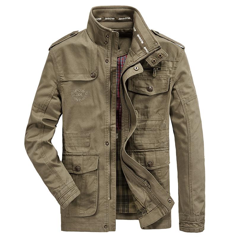 Men's Casual Jacket Pure Cotton Standing Collar Men's Jacket