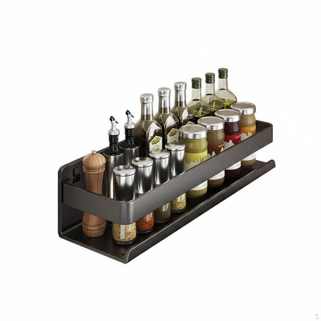WallMounted Condiment Shelf Drill Installation Spice Rack HeavyDuty Kitchen Organizer for Renters,