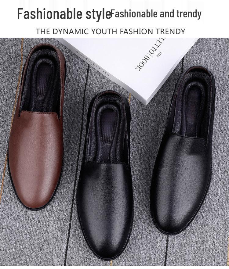 Men's Cross-Border Slip-On Leather Loafers - Spring Low-Top Casual Driving Shoes