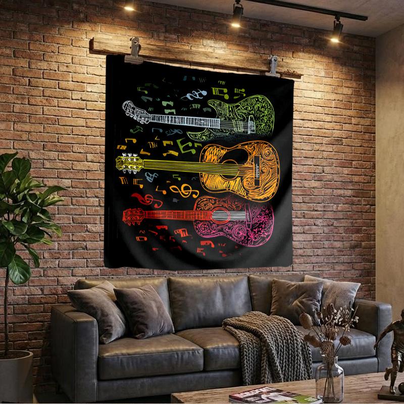 Guitar Collection Diversity Printed Tapestry, Wall Hanging,Livingroom, dormitory, Large Wall Decor, Fabric Decor Fan Birthday Gifts