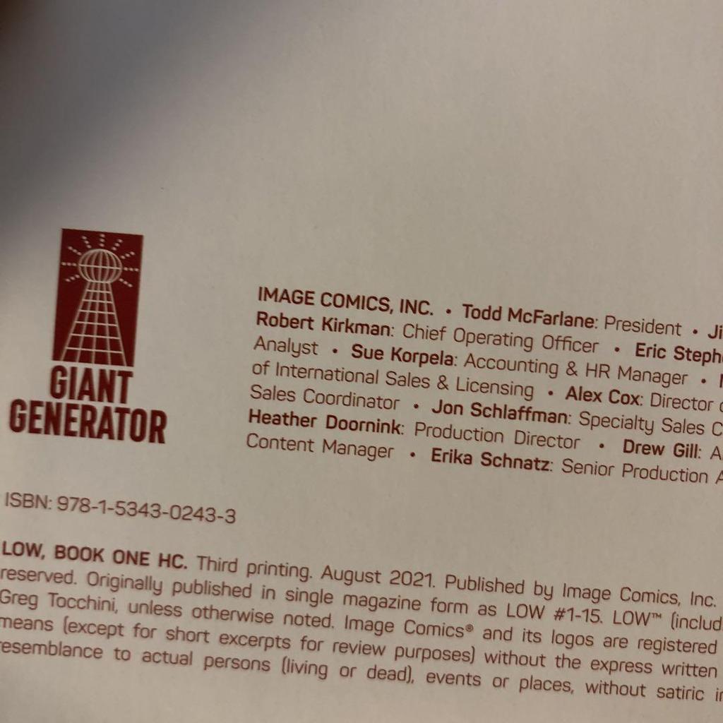 [USED] LOW by Rick Remender Volume 1 (English Book)