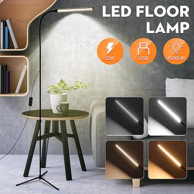 Reading for Living Room Bedroom Dimmable Standing Lamp Table Lamp Floor Lamps Black/White 8W USB Modern Touch LED Standing Floor Lamp