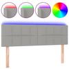 VidaXL Tête de Lit à LED Meuble de Chambre à Coucher Accessoire de Lit Double Tête de Cadre de Lit Intérieur Gris Clair 3121610