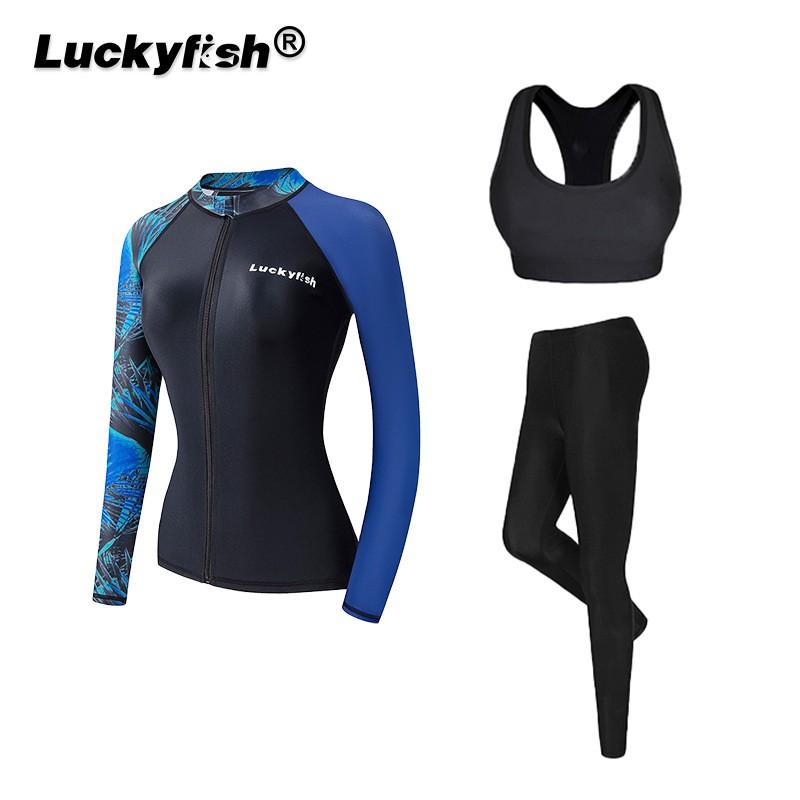 Womens UV Protection Rash Guard Set Quick-Dry Surfing Swimsuit Long Sleeve Diving Suit Swimming Snorkeling