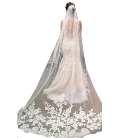 300 см с гребнем, сетчатая пряжа, свадебная фата, однослойная, длинная, аксессуары для волос белый