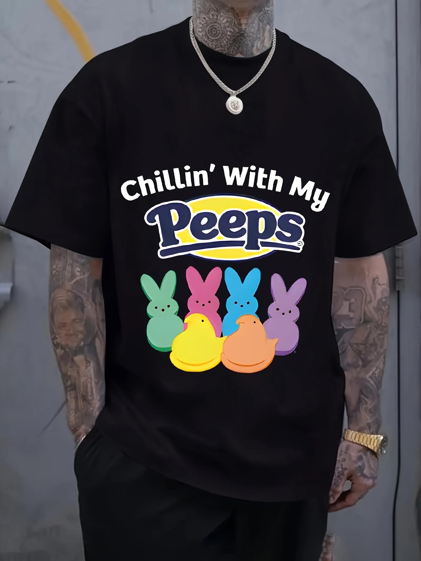 Casual Graphic T-shirt - Chillin with My Peeps Bunny Design XXXXL