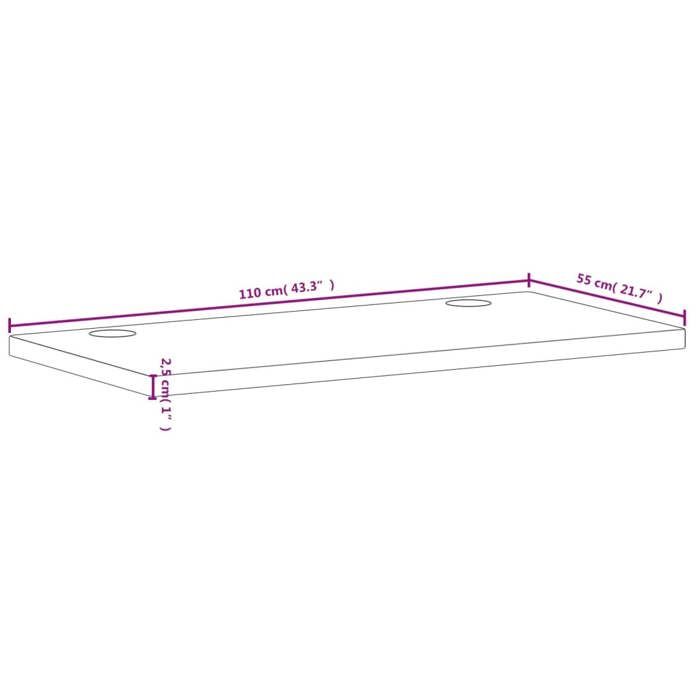 VidaXL Dessus de bureau 110x55x2,5 cm bois massif de hêtre 356085