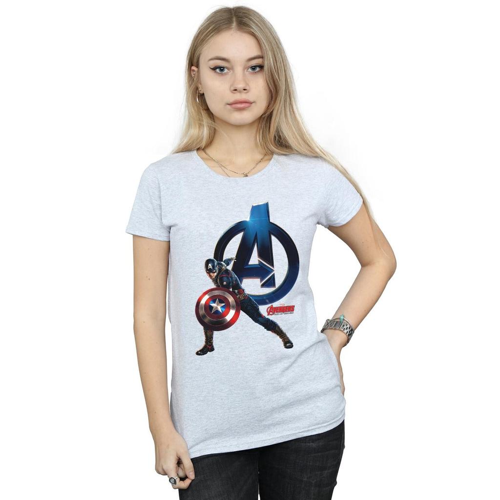 Marvel Womens/Ladies Captain America Pose Cotton T-Shirt