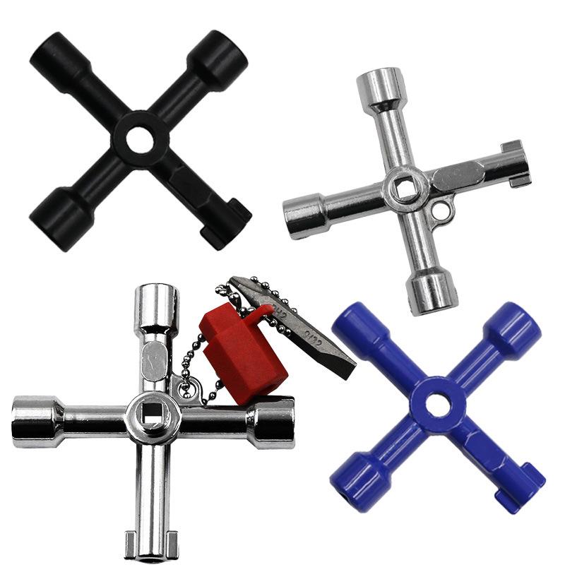 Multi-size Cross Electrical Cabinet Triangle Key Wrench for Elevator, Water Meter, Square and Round Holes