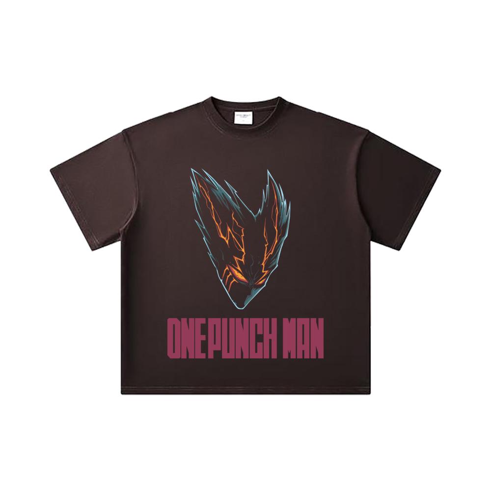 260 GSM Double Yarn 32 Count 100% Cotton One Punch Man V8 Garou Print Unisex Heavy Cotton T Shirt