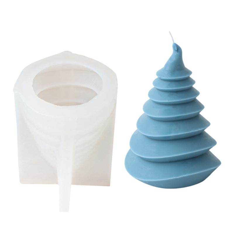 Flexible Silicone Mold Handmade Scented Candle Mould Geometric Christmas Tree Aromatherapys Mold Home Decorations