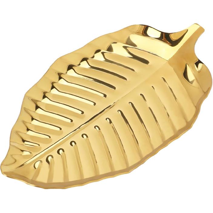Gold Leaf Spoon Rest for Kitchen Counter and Stove Top, 6.7inch Stainless Steel Utensil Rack, Coffee Spoon Holder, Dessert and Jewelry Storage Stainless Steel золотой