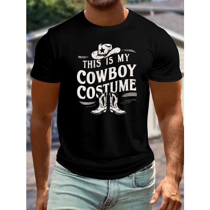 

Men s Summer T-shirt, Cowboy Costume Graphic Print Short Sleeve Tees Trend Casual Tops For Daily Life, Big & Tall Guys XL