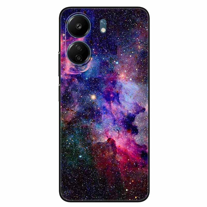 For Xiaomi Redmi 13C 4G Case Animals Painted Black Bumper Silicon TPU Coque for Redmi13C 4G 13 C Shockproof Covers Wolf Soft Bag