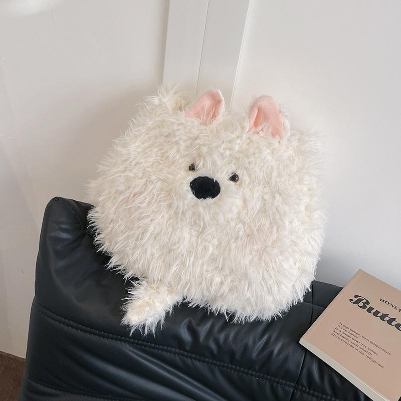 Sweet and Cute Puppy Plush Bag Women's Spring Season 2025 New Casual Versatile Girl Tote Bag Tide