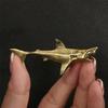 Detailed Shark Figurine Copper Shark Figurine for Enhancing Homes Aesthetics and Collector Showcases Desk Decoration