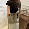 Chic Large Capacity Tote Bag with Adjustable Strap Drawstring Closure Polyester Lining Minimalist Shoulder Handbag for Women Versatile Tote Bag