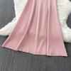Summer Designer Solid Hollow Out Long Knitting Dress Women Elegant Half Turtleneck Sleeveless Slim Knitwear Sweater Dresses Female
