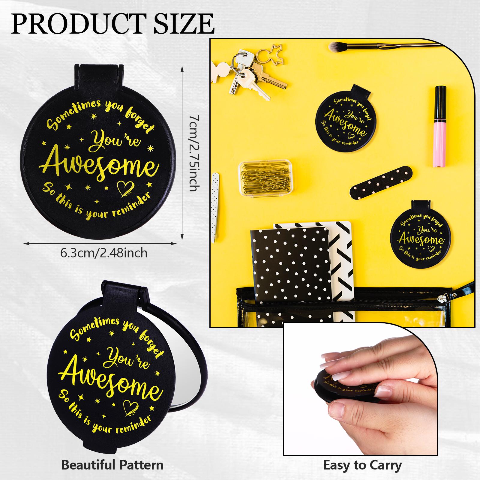 

36 Pcs Mini Compact Mirrors Bulk Inspirational Gifts For Women Small Pocket Purse Mirror Portable Round Makeup Mirror Employee A армія зелений колір