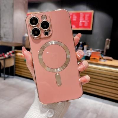 Luxury Magsafe Wireless Charge Phone Case For iPhone 15 14 13 12 11 Pro Max Plus Magnetic Electroplate Bumper Silicone Cover