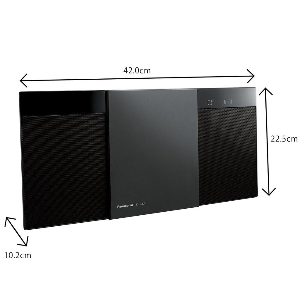 Panasonic Mini Impianto Stereo Bluetooth Sintonizzatore FM Ampio SC-HC300-K Nero