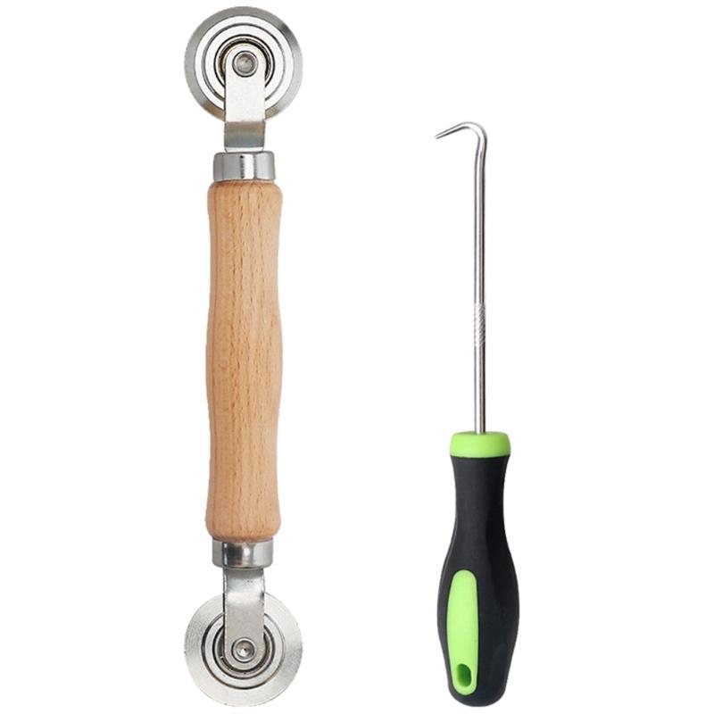 Screen Spline Tool Spline Roller Screen Repair Tool with Remove Hook Professional Rolling Tool  for Window Easy To Use