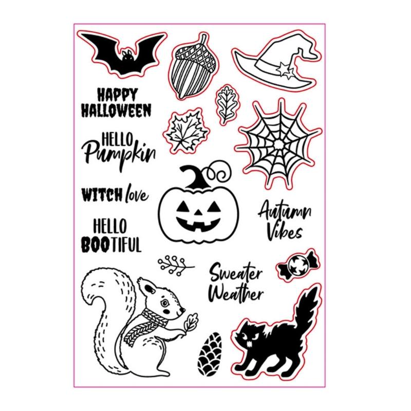 Halloween Clear Stamp Metal Cutting Dies Set for DIY Craft Making Embossing Photo Album Scrapbooking Home Decoration