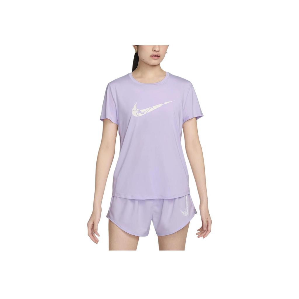 Nike Logo Rundhals Casual Pullover Kurzarm T-Shirt Damen T-Shirt Helllila FN2619-512