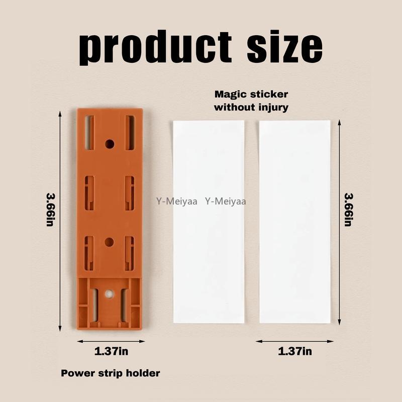 10pcs White Self Adhesive Power Strip Holder Desk Cable Organizer No Drilling Desktop Socket Fixer for Home Office