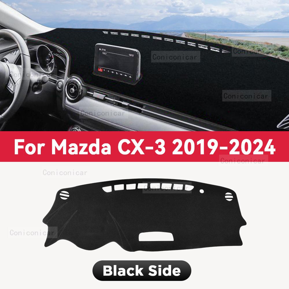For MAZDA CX-3 CX3 2019-2024 Car Dashboard Cover Mat Sun Shade Pad Avoid Light Mat Instrument Carpet Protection Accessories