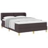 Box Spring Bed with Headboard Dark Brown 140 X 200 Cm Fabric