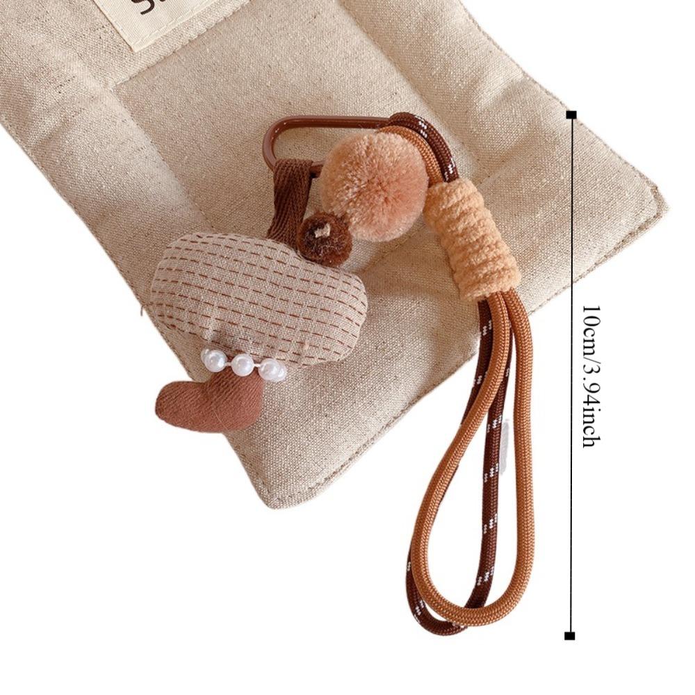 Bag Pendant Cute Fabric Mushroom Keychain Soft Stuffed Keyrings with Lanyard  Gifts