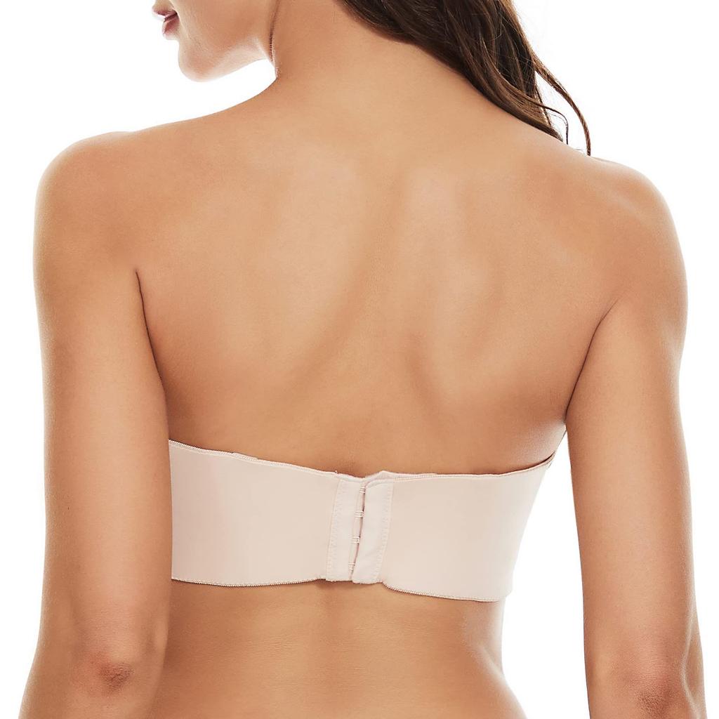 Seamless Strapless Invisible Bra with Removable Straps & Underwire for Plus Sizes