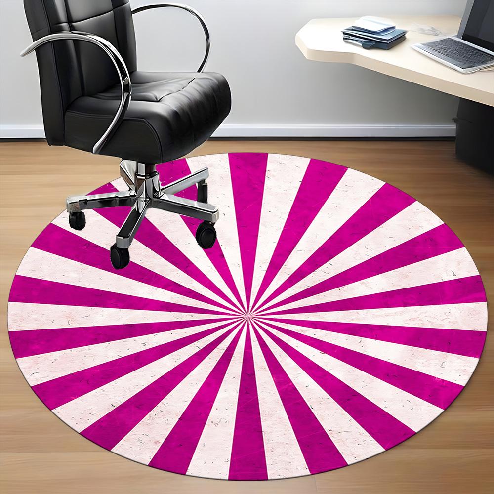 1pc Sunburst Pattern Office Round Area Rug, Indoor Mat Suitable ForOffice, Under Office Chairs Bedroom Living Room Home Decor D017