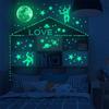 Astronaut Luminous Wall Stickers, Stars and Moon, Luminous Self-adhesive Wallpaper, Suitable for Children's Bedroom Decoration