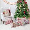 Cartoon Christmas Pillow Covers Linen Sofa Square Throw Cushion Cover Stamping Snowflake Waist Cushion Pillowcase Home Bed Decor
