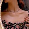 Irregular Super Fairy Light: Luxury Purple Zircon Rhinestone Short Necklace Clavicle Chain Accessory
