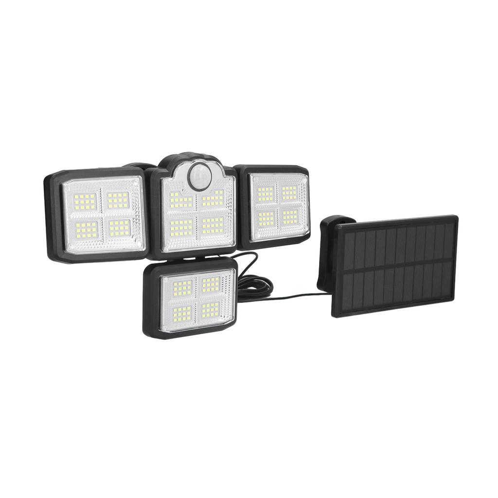 Outdoor Solar Lights IP65 Waterproof 198LEDs Motion Sensor Lights with 4 Adjustable Heads