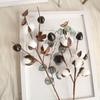 Naturally Dried Cotton Farmhouse Artificial Flower Filler Floral Branch for Diy Wedding Party Decoration Fake Flowers