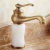 Rose Gold Luxury Bathroom Basin Faucet Single Handle Vanity Sink Mixer water Taps Brass Natural Jade Basin Sink Faucet Chrome