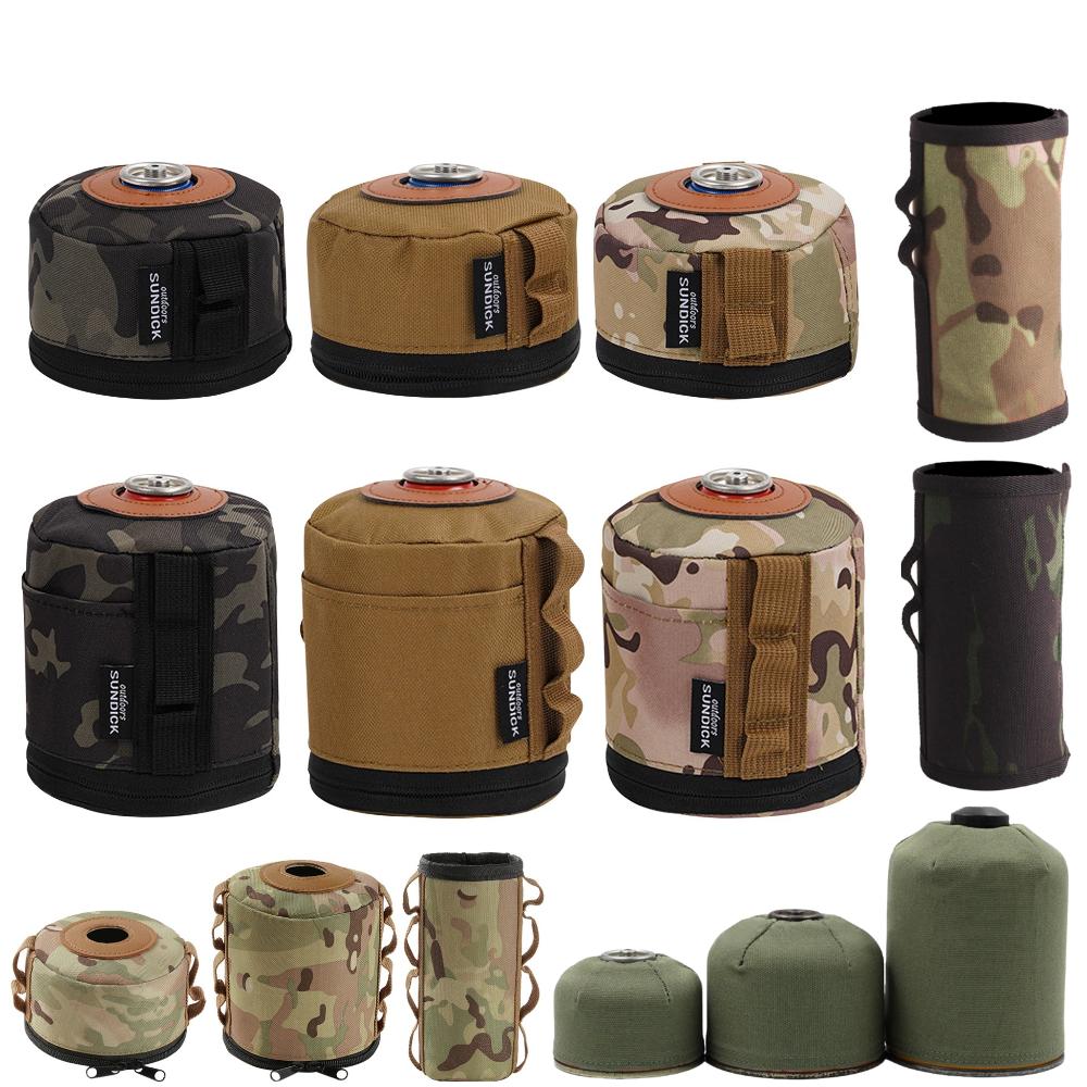 Outdoor Camping Picknick Kassettenkocher Aufbewahrungstasche Gaskartusche Schutzhülle Camo Tragbar Luftflasche Hülle Aufbewahrungstasche