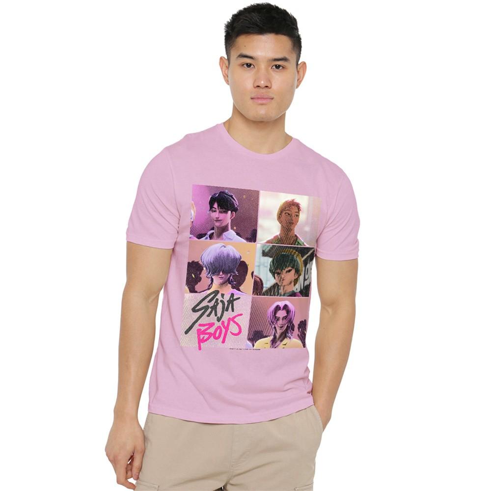 K-Pop Demon Hunters Saja Boys Era Grid Unisex T Shirt Pink XL