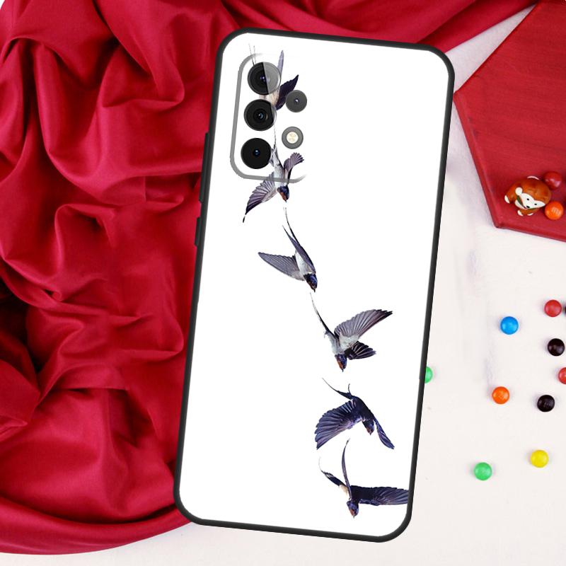 Swallow Collage Pattern For Samsung Galaxy A15 A55 A53 A33 A35 A22 A32 A52 A54 A34 A14 A56 A36 A26 A16 A05 A06 Case