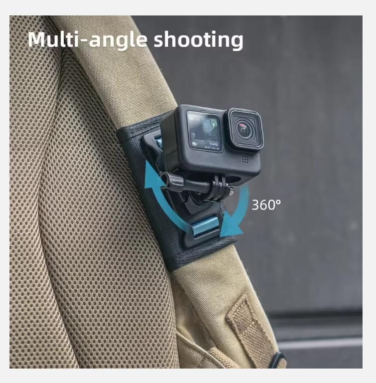 2025 360 Rotation Bag Backpack Shoulder Strap Mount Holder for GoPro Hero 13 12 11 10 9 DJI Action 5 Pro 4 Insta360 X4 X3 Holders