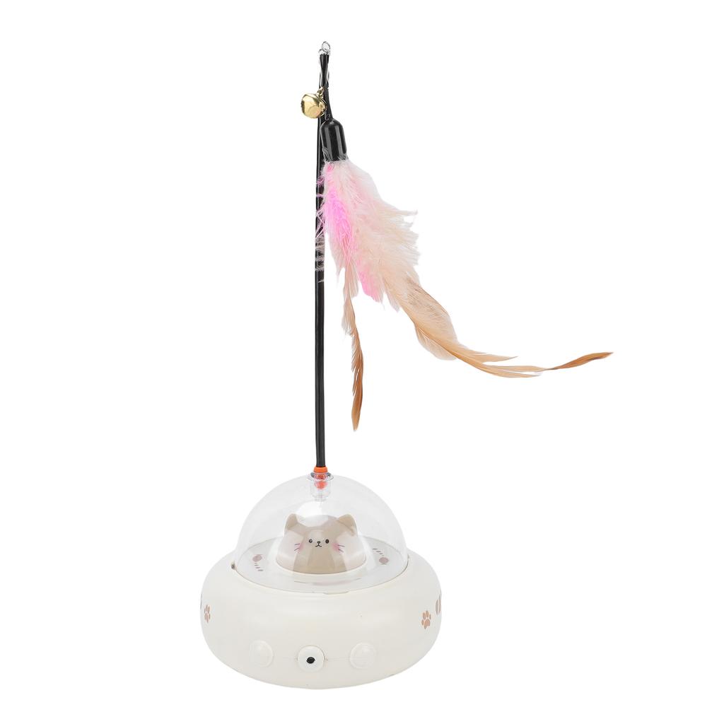 Electric Feather Cat Toy Automatic Rotating Interactive Feather Toy Electric Cat Teaser Stick