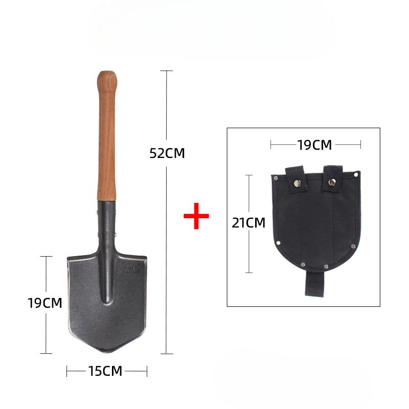 Manganese Steel Outdoor Shovel Thickened Multifunction Camping Portable Solid Wood Handle Shovel Camping Survive Outdoor Tools