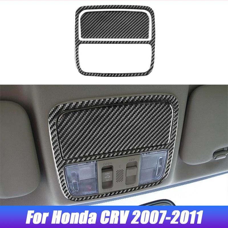 Carbon Fiber Roof Reading Light Decoration Frame Cover Trim for Honda CRV 2007 2008 2009 2010 2011 Interior Accessories