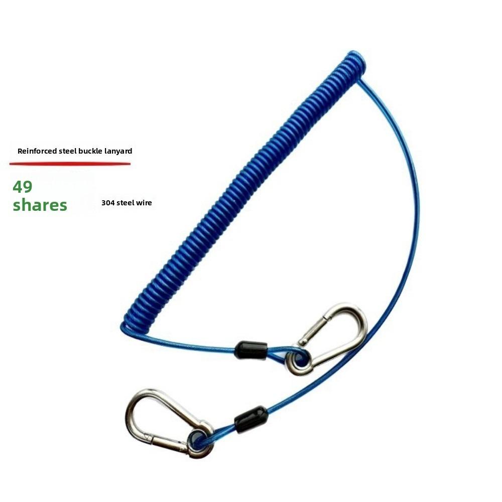 New with Metal Carabiner Outdoor Key Cord 304 Stainless Steel Multistyles Anti-slip Rope Weighing 46KG Fishing Lanyards